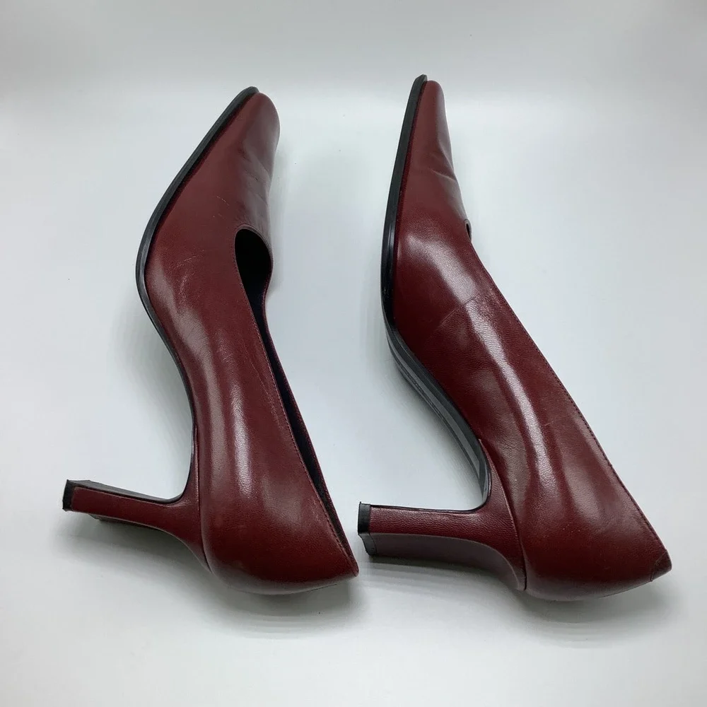 Cloud 9 Burgundy Square Toe Pumps 8.5M - Picture 5 of 11